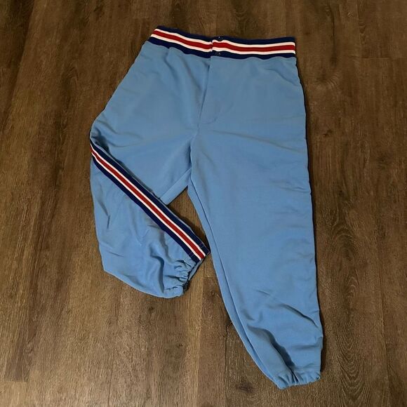 Vintage 1960s Johnny Mac’s Women’s Softball Pants Blue Red USA made Size Large - Picture 1 of 14